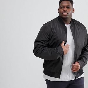 ASOS DESIGN Plus bomber jacket in black